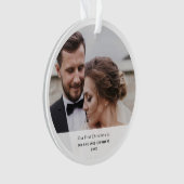 Schattigee eerste kerst bruiloft foto aandenken ornament (voorkant)