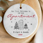 Schattigee eerste kerst in ons nieuwe appartement keramisch ornament