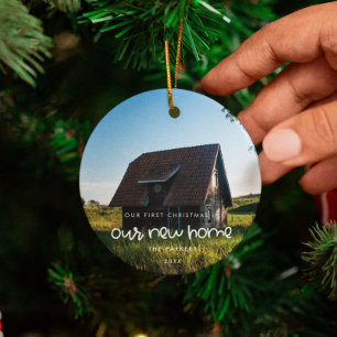 Schattigee eerste kerst in ons nieuwe huis Foto Keramisch Ornament