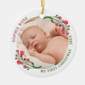 Schattigee eerste kerst nieuwe baby keramische Orn Keramisch Ornament (Voorkant)