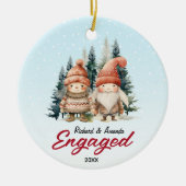 Schattigee eerste kerst verloving noordse thema keramisch ornament (Voorkant)