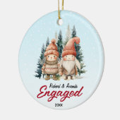 Schattigee eerste kerst verloving noordse thema keramisch ornament (Links)