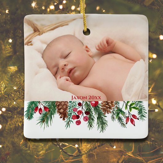 Schattigee eerste kerstdag als opa en oma keramisch ornament