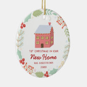 Schattigee eerste kerstdag in ons nieuwe huis keramisch ornament (Rechts)