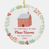 Schattigee eerste kerstdag in ons nieuwe huis keramisch ornament (Achterkant)