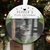 Schattigee Eerste Kerstmis Kitten Kat Kerst Foto Ornament