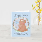 Schattigee eerste Moederdag gevouwen Wenskaart Kaart (Gele Bloem)