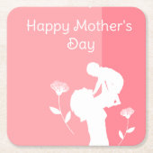 Schattigee eerste Moederdag Kartonnen Onderzetters (Voorkant)