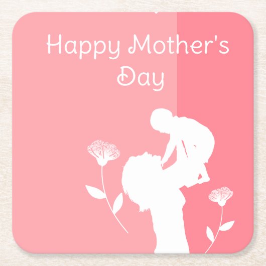 Schattigee eerste Moederdag Kartonnen Onderzetters (Voorkant)