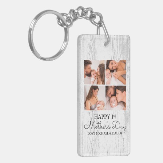 Schattigee eerste Moederdag moderne fotocollage Sleutelhanger (Voorkant Links)