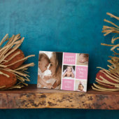 Schattigee eerste Moederdag Pink 4 fotocollage Fotoplaat (Zijkant)