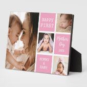 Schattigee eerste Moederdag Pink 4 fotocollage Fotoplaat (Zijkant)