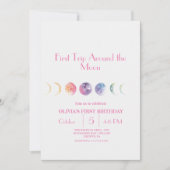 Schattigee eerste reis rond de maan 1e verjaardag kaart (Voorkant)