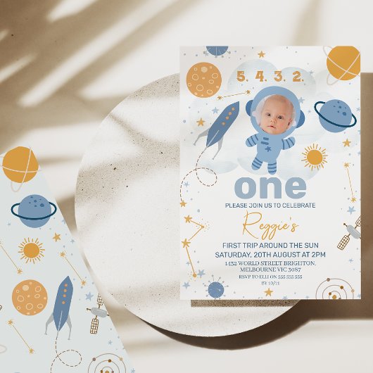 Schattigee eerste reis rond de zon 1e verjaardag kaart