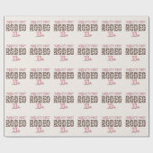 Schattigee eerste Rodeo Roze gepersonaliseerde 1e  Cadeaupapier (Vlak)
