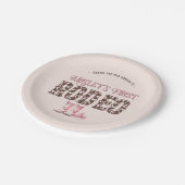 Schattigee eerste Rodeo Roze gepersonaliseerde 1e Papieren Bordje (Gekanteld)