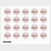 Schattigee eerste Rodeo Roze gepersonaliseerde 1e  Ronde Sticker (Vel)