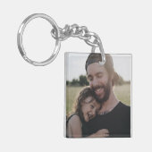 Schattigee eerste Vaderdag Daddy Daughter Naam Fot Sleutelhanger (Voorkant Links)