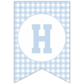 Schattigee eerste verjaardag blauw geruite patroon vlaggetjes (Eerste vlag)