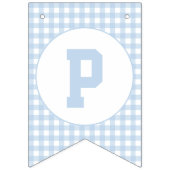 Schattigee eerste verjaardag blauw geruite patroon vlaggetjes (Derde vlag)