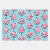 Schattigee Eerste Verjaardag Custom Kawaii Kaarsba Inpakpapier Vel (Voorkant 3)