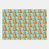 Schattigee Eerste Verjaardag Custom Kawaii Kaarsba Inpakpapier Vel (Voorkant)