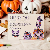 Schattigee eerste verjaardag van Halloween Bedankkaart