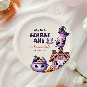 Schattigee eerste verjaardag van Halloween Papieren Bordje