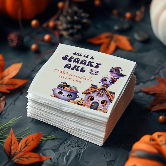 Schattigee eerste verjaardag van Halloween Servet