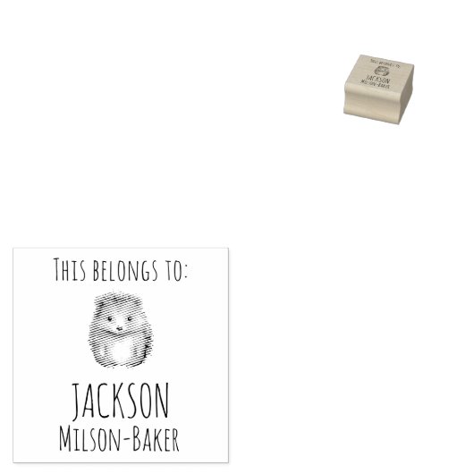 Schattigee egel! Aangepast "dit behoort toe" Rubberstempel (Gestempeld)