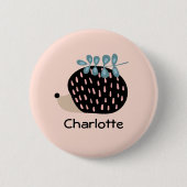 Schattigee egel Aangepaste naam Gepersonaliseerde  Ronde Button 5,7 Cm (Voorkant)