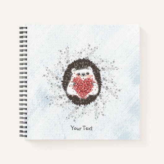 Schattigee egel aangepaste tekst blauw notitieboek (Voorkant)