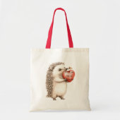 Schattigee egel Apple Heart Tote Bag (Voorkant)