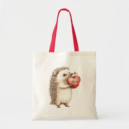 Schattigee egel Apple Heart Tote Bag (Voorkant)
