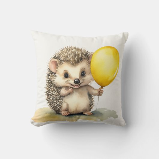 Schattigee egel ballon genderneutraal gepersonalis kussen (Voorkant)