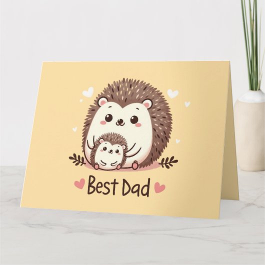 Schattigee egel beste vader's dag cadeau kaart (Voorkant)