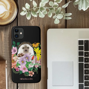 Schattigee egel bloemen Case-Mate iPhone case
