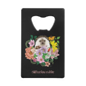 Schattigee egel bloemen creditkaart flessenopener (Achterkant)