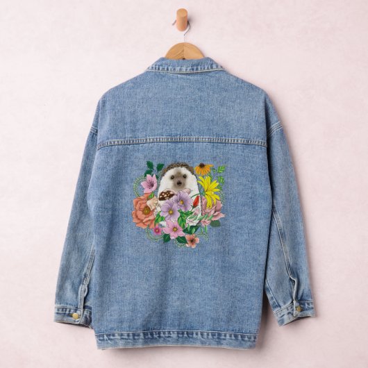 Schattigee egel bloemen denim jacket (Hangar)