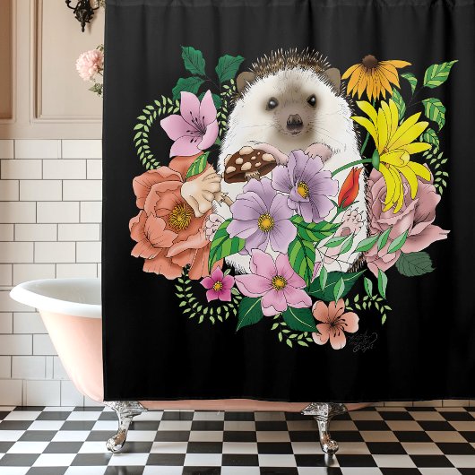 Schattigee egel bloemen douchegordijn