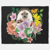 Schattigee egel bloemen fleece deken (Voorkant (Horizontaal))