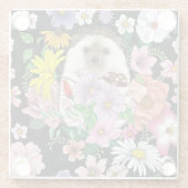 Schattigee egel bloemen glazen onderzetter (Achterkant)