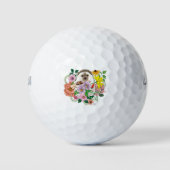 Schattigee egel bloemen golfballen (Voorkant)
