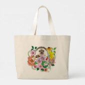 Schattigee egel bloemen grote tote bag (Achterkant)