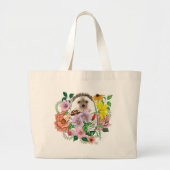 Schattigee egel bloemen grote tote bag (Voorkant)