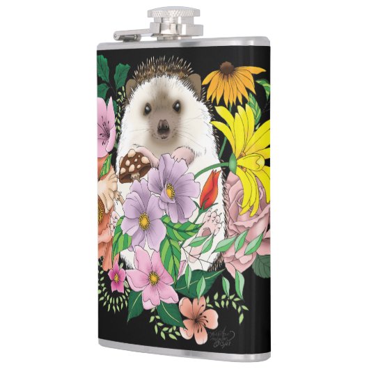 Schattigee egel bloemen heupfles (Links)