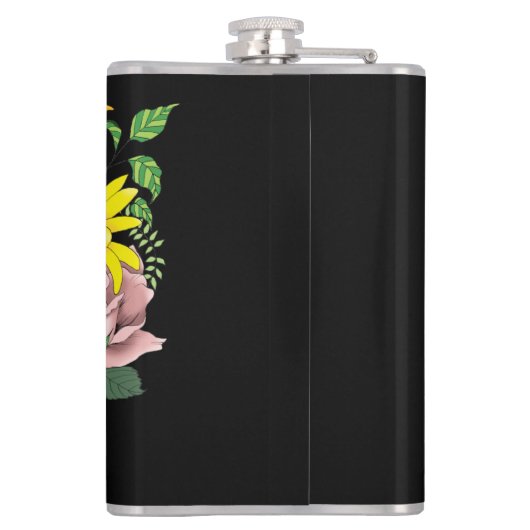 Schattigee egel bloemen heupfles (Achterkant)