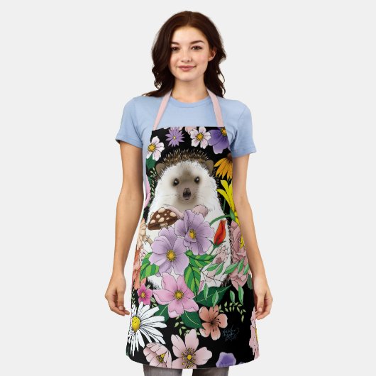 Schattigee egel bloemen schort (Gedragen)