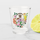 Schattigee egel bloemen shot glas (Voorkant)