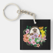 Schattigee egel bloemen sleutelhanger (Voorkant)